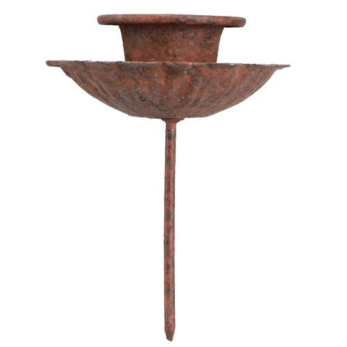 Floristik24 Kynttilänjalka kiinnitykseen, ruosteinen, Ø8,5cm, K4cm, 4 kpl