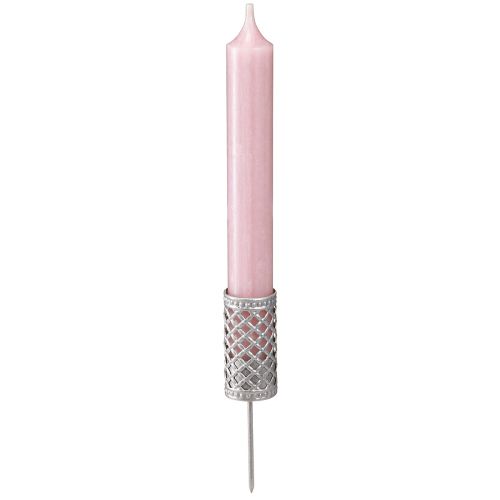 kohteita Tikkukynttilänjalka tulppaan hopeanharmaa Ø24mm K10cm 4 kpl