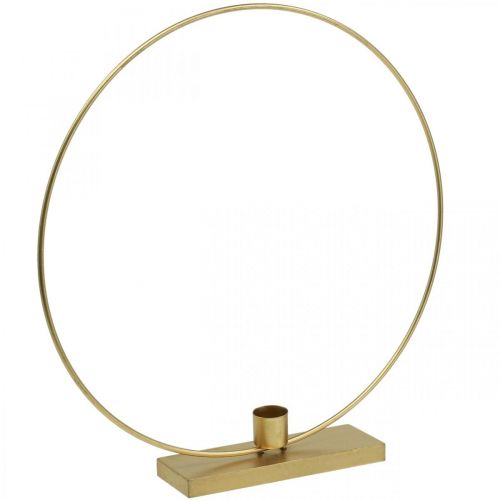 Floristik24 Koristeellinen rengasmetallikynttilänjalka Deco Loop Golden Ø30cm