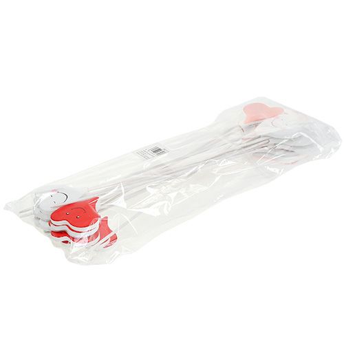 kohteita Pistoke kaksoissydän punainen, valkoinen 8cm x 5cm 12kpl