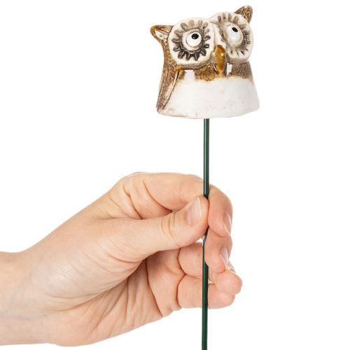 Keraaminen pöllöaihio koristehahmo kasveille 26cm 2kpl | Floristik24.fi