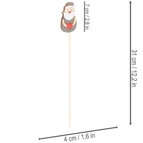 Koristeelliset joulupukin seipät kukka-asetelmiin ja ruukkukasveihin, 31 cm, 12 kpl | Floristik24.fi