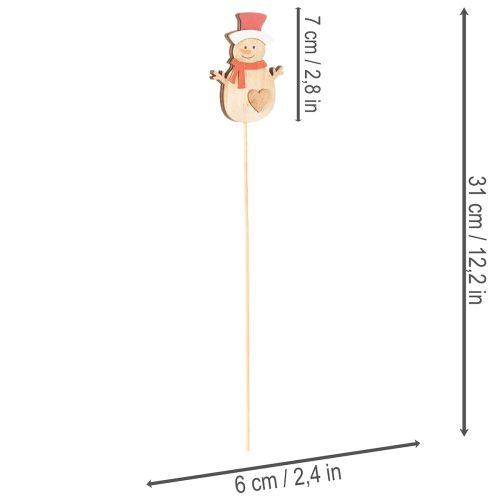 Puiset lumiukkokepit kukkakoristeisiin, joulu, 31 cm, 12 kpl | Floristik24.fi