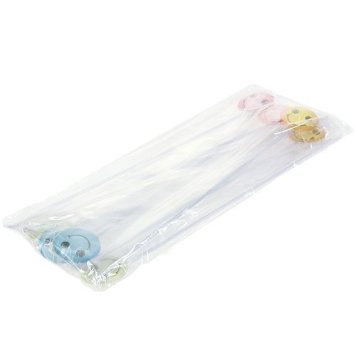 Floristik24 Deco hymiö tikussa eri värejä 3,5cm 8kpl