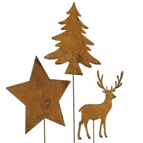 Puutarhakiila patina hirvi deco tähtikuusi H14/20 3kpl