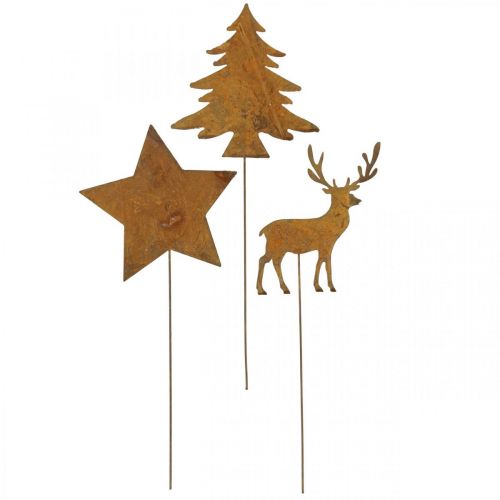 kohteita Puutarhakiila patina hirvi deco tähtikuusi H14/20 3kpl