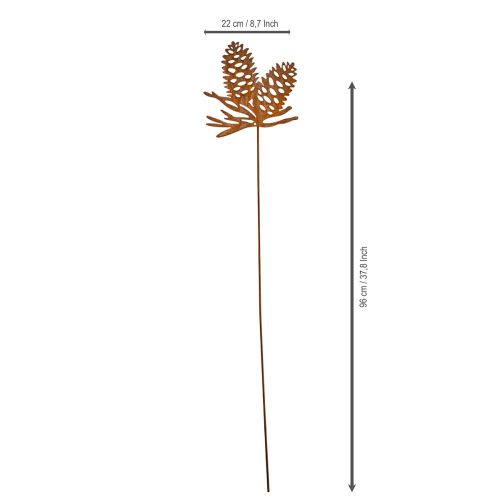 Metallinen käpykoriste, käpyaihe, 96 cm | Floristik24.fi