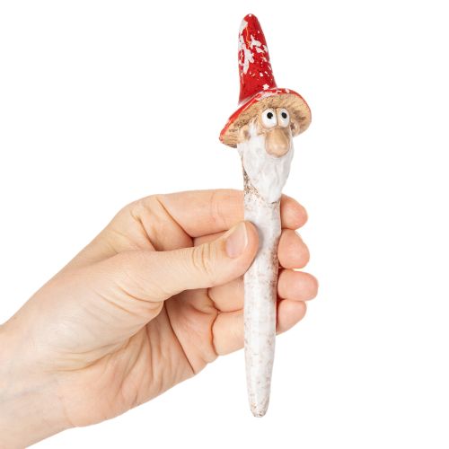 Kääpiöhahmo irrotettavaksi, pitkällä parralla ja sienihatulla, koriste, 17 cm, 2 kpl | Floristik24.fi