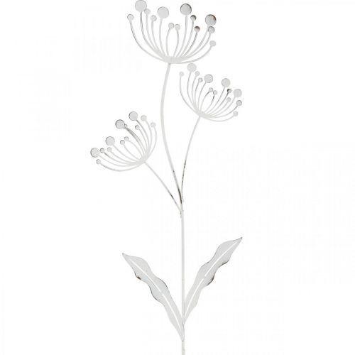 Kevätkoristeet, deco plug kukka shabby chic valkoinen, hopea L87cm L18cm