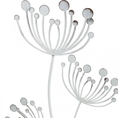 Floristik24 Kevätkoristeet, deco plug kukka shabby chic valkoinen, hopea L87cm L18cm