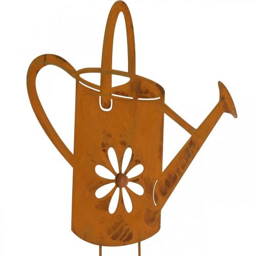 Kukkatulppa kastelukannu, puutarhatulppa metallia, ruostekoriste L39cm