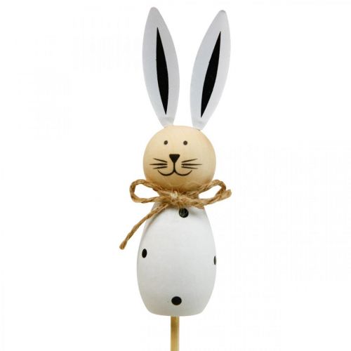 kohteita Flower Stick Rabbit Puinen pääsiäispupu musta/valkoinen H34cm 4 kpl