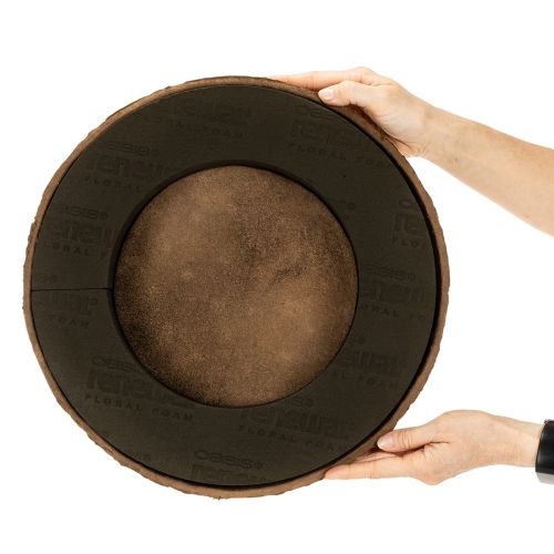 Kukka-aiheinen vaahtomuovirengas jalustalla OASIS® Renewal® Floral Foam Biolit® 38 cm 2 kpl | Floristik24.fi