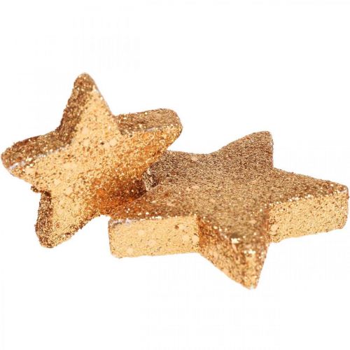 Floristik24 Scatter-koriste Joulutähdet glitter/oranssi Ø4/5cm 40p