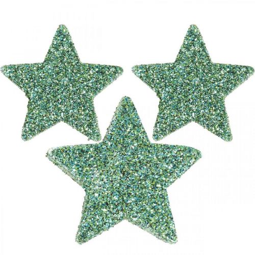 Floristik24 Scatter koristeet Joulutähdet scatter stars vihreä Ø4/5cm 40p