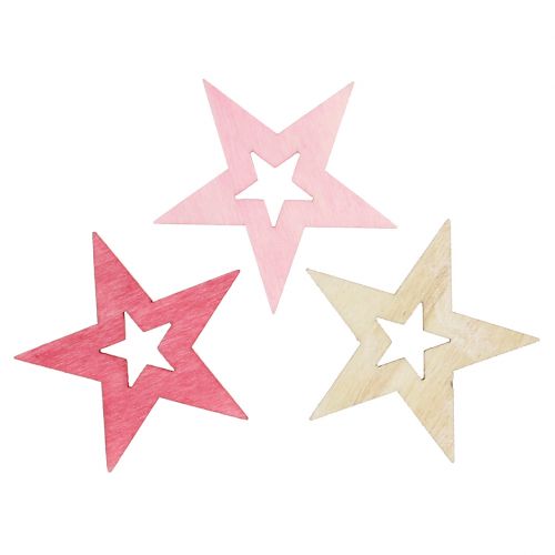 Floristik24 Tähdet hajottaa vaaleanpunainen, vaaleanpunainen, luonto 4cm 72kpl