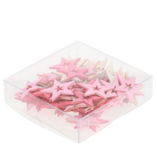 Floristik24 Tähdet sirotteluun pinkki, pinkki, luonnollinen 4cm 72 kpl