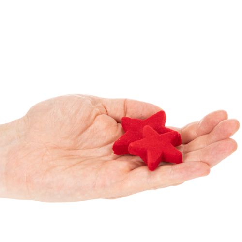 Pieni koristeellinen tähti, nukkakuvioinen sirontakoriste, 5 cm, 40 kpl | Floristik24.fi