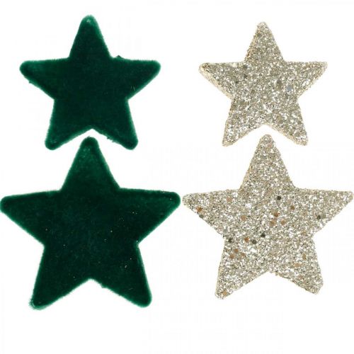 Star sprinkles sekoitus vihreää ja kultaa Joulu 4cm/5cm 40p