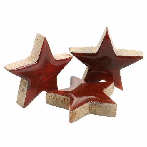 Floristik24 Scatter koristelu tähti mangonpunaiseksi maalattu 5×5cm 16 kpl
