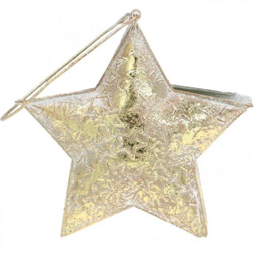 kohteita Koristetähti metallia ripustaa ja koristella kultainen Ø13cm