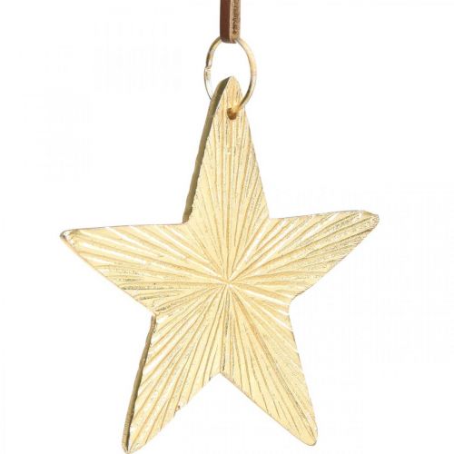 Floristik24 Tähdet ripustettavaksi, metallinen koriste, joulukuusen koriste Kultainen 9,5×9,5cm 3kpl.