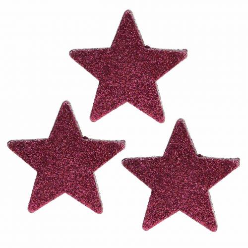 Floristik24 Scatter koristelu glitter star 6,5cm pinkki 36 kpl