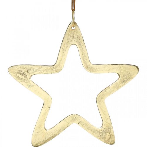 Floristik24 Joulun riipus, tähti koriste adventtiin, koristetähti kultainen 14×14cm