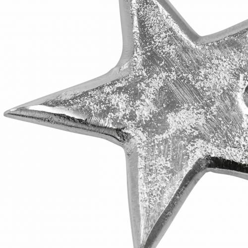 kohteita Tähdet metallihopeasta 8,6 × 8,2 cm / 6,9 × 6,7 cm 8kpl