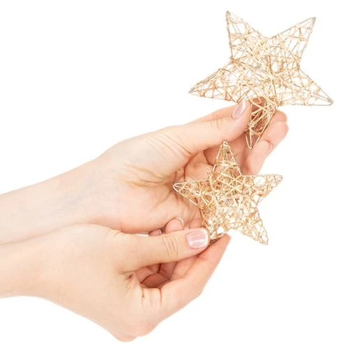 Koristeellinen tähtisetti langasta, kaksi kokoa, 10 cm, 12 palaa | Floristik24.fi