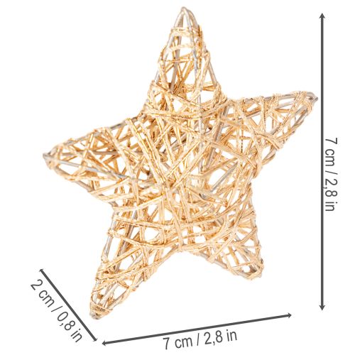 Koristeellinen tähtisetti langasta, kaksi kokoa, 10 cm, 12 palaa | Floristik24.fi
