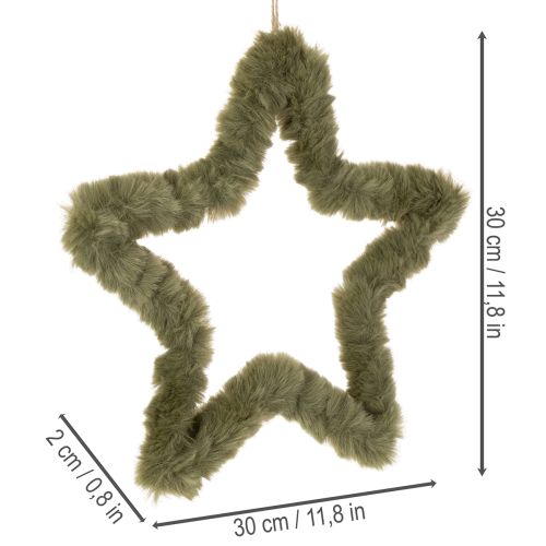 Riippuva tähti, tekoturkis, oviin ja ikkunoihin, 30 cm, 3 kpl | Floristik24.fi