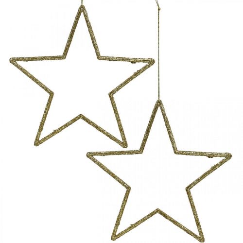 Floristik24 Joulukoristeita tähtiriipus kultainen glitter 12cm 12kpl