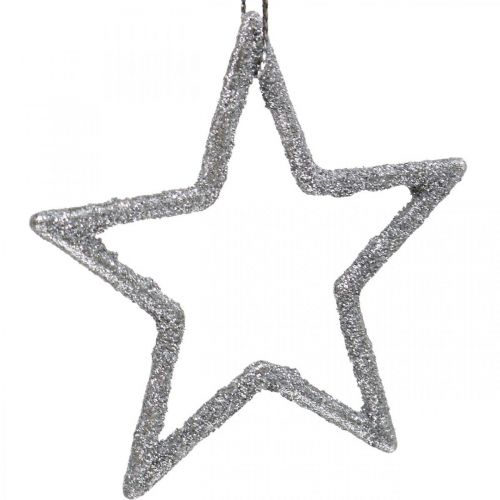 kohteita Joulukoristeita tähtiriipus hopea glitter 7,5cm 40p