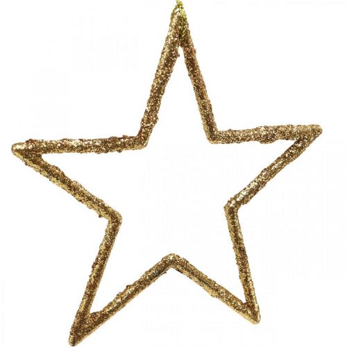 Glitteritähdet, adventtikoristeet, ripustettavat tähtikoristeet, kultaiset joulukoristeet 11,5 × 12cm 12kpl