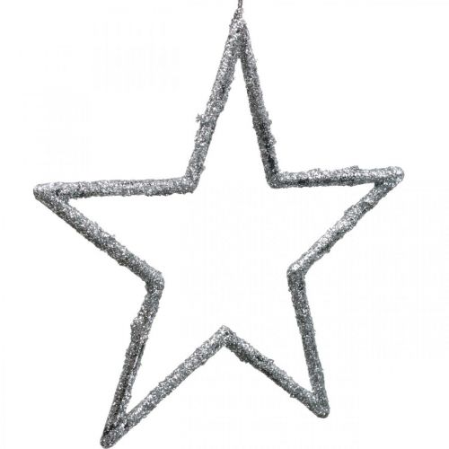 kohteita Tähti ripustettavaksi, joulukuusen koristelu, dekotähti hopea 11,5×12cm 12kpl