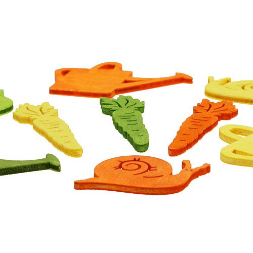 kohteita Puusta tehty hajontakoristelu värikkäillä kuvioilla 4-6cm 72 kpl