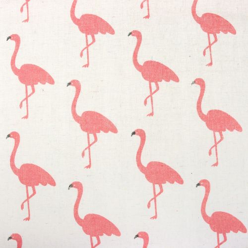 kohteita Koristeellinen kangas flamingo valkoinen-vaaleanpunainen 30cm x 3m