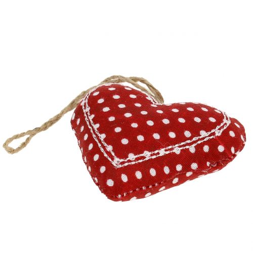 Floristik24 Kangas sydänsekoitus ripustettavaksi punainen, valkoinen, luonto 6cm 6kpl