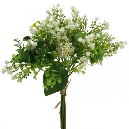kohteita Koristeellinen kukkakimppu tekokukkia kimppu tekokukkia vihreä valkoinen L36cm