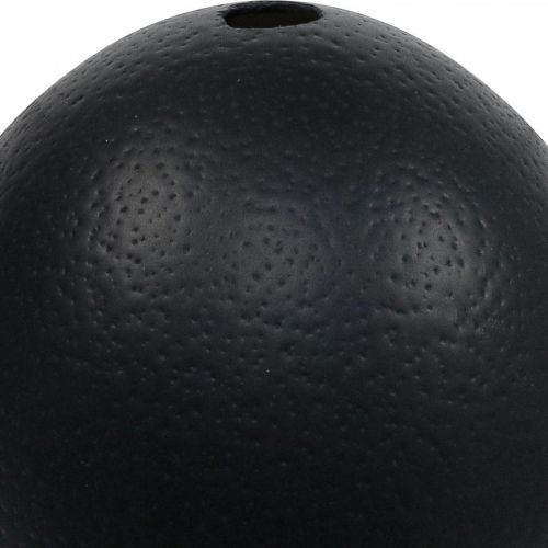 kohteita Strutsinmunan koristelu puhallettu pääsiäiskoristelu musta Ø12cm K14cm