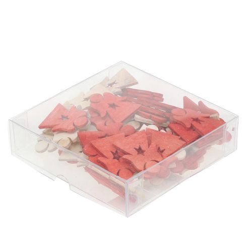 Floristik24 Puiset joululapset punaisen levittämiseen, luonnollinen 4cm 72 kpl