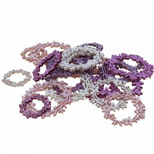 Floristik24 Scatter koristelu puinen kukka seppele scatter osat kevät värikäs Ø3-5cm 24 kpl