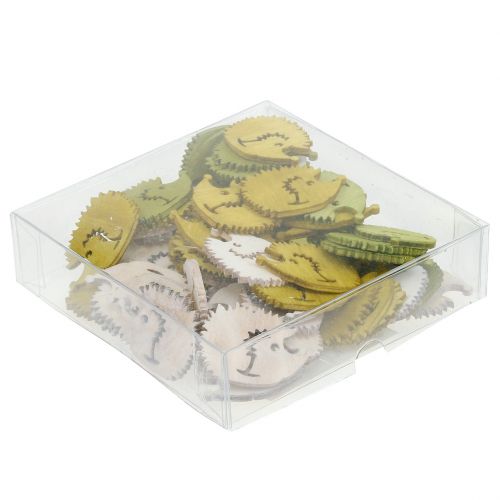 Floristik24 Scatter koriste siilit puusta eri värejä 4cm 72 kpl
