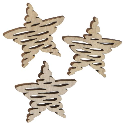 kohteita Scatter-koriste puutähtiä Joulun luonnollinen Ø4cm 72 kpl