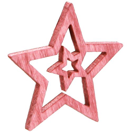 kohteita Scatter-koriste puutähdet marjanvaaleanpunainen luonnollinen Ø4cm 72 kpl