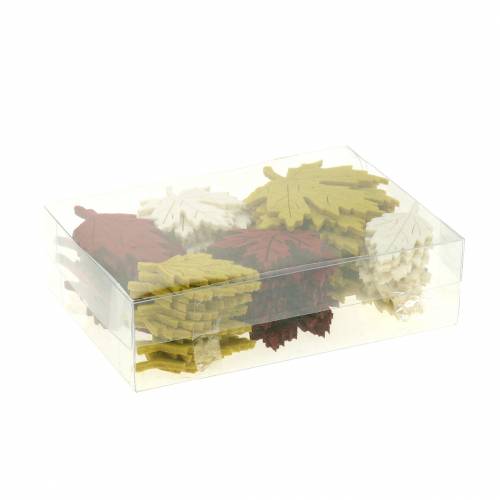 Floristik24 Scatter koriste syksyn lehdet huopa Bordeaux/kerma/vihreä 72 kpl