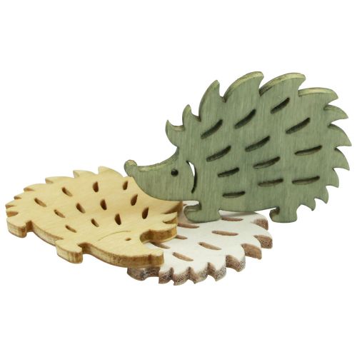 Scatter koristelu puinen siili deco vihreä ruskea valkoinen 4x3cm 72p