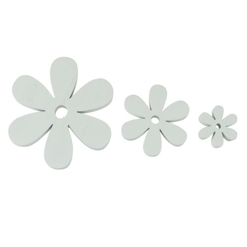 kohteita Scatter-koristelu puinen pöytäkoristelu valkoiset kukat Ø2cm–6cm 20 kpl