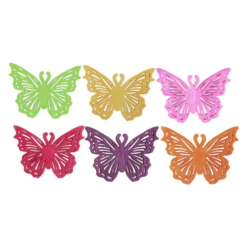 Floristik24 Scatter-koriste perhonen puinen pöytäkoristejousi 4×3cm 72 kpl